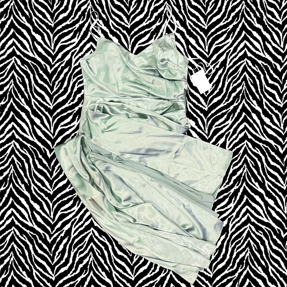 ★ Birdy Grey - Catherine Shiny Satin Dress in Sage ★